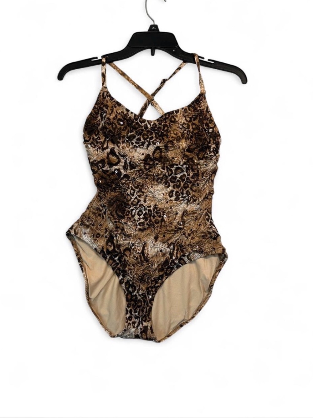 Leopard Print One-Piece Swimsuit - Brown